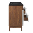 Modway - Render 48" Vanité de salle de bain à un seul lavabo - Noyer blanc Noir-8