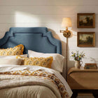 Modway - Magnolia Cuir végane Tête de lit - Bleu Cadet-Silhouette festonnée