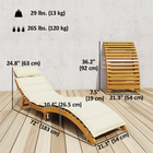 Outsunny - Chaise longue pliante d’extérieur - bois d’acacia - blanc crème-Auvent réglable à 90 degrés offrant une protection solaire variée