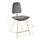 Modway - Ponder Performance Velvet Tabouret de comptoir - Gris-Cadre en acier inoxydable doré