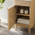 Modway - Render 18" Armoire à coiffeuse de salle de bain - Oak White-Trous centraux de 8"