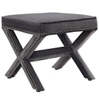 Modway - Rivet Banc - Gris-Ottoman en tissu rembourré moderne chic