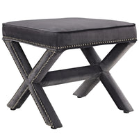 Modway - Rivet Banc - Gris-Ottoman en tissu rembourré moderne chic