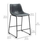 HOMCOM - Tabourets de bar hauteur comptoir avec dossier - noir - paquet de 2-Nettoyage facile avec un simple coup de chiffon humide 
