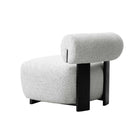 Manhattan Comfort - Bartow fauteuil d’appoint rembourré style milieu du siècle 30,7" - ivoire et noir-Livré chez vous entièrement assemblé ! Aucun assemblage requis
