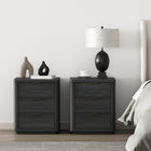 Manhattan Comfort - Ensemble de 2 tables de chevet modernes Evelyn 20" à 3 tiroirs - Gris charbon-Comprend 3 tiroirs à extension totale
