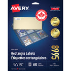Avery - Étiquettes rectangulaires blaches avec Easy Peel, 2/3 po x 1-3/4 po, Paquet de 600 (8995)-2/3 po x 1-3/4, blanche