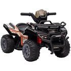 Aosom - Quad 6v pour enfants avec musique, voiture à 4 roues électrique sur batterie - noir-Musique intégrée offrant une expérience de conduite authentique à vos enfants 