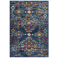 Modway - Entourage Treillis floraux vintage Khalida Tapis de 5 pi l x 8 pi L - Bleu Orange Jaune Rouge-Tapis vintage en treillis floraux vieillis