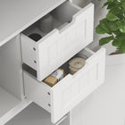 HOMCOM - Armoire de rangement moderne haute pour salle de bain ou cuisine - blanc-Le système anti-basculement garantit la sécurité et la stabilité 