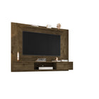 Manhattan Comfort - Centre de divertissement flottant Liberty 70,86 po style milieu du siècle moderne - Brun rustique-Supports pour fixer la télévision sur panneau inclus