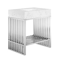 Modway - Gridiron 30" Vanette de salle de bain - Argent blanc-Vanité de salle de bain moderne