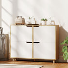 HOMCOM - Armoire à chaussures avec 4 tiroirs basculants - bois naturel-Profondeur fine de 9,4 po (24 cm) pour économiser de l'espace dans les couloirs étroits ou les petits appartements 