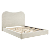 Modway - Seluna Boucle Lit plateforme Queen, Pearl-Lit plate-forme de taille queane