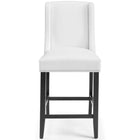 Modway - Baron Imitation cuir Tabouret de comptoir - Blanc - Ensemble de 2-Sellerie en faux cuir de haute qualité