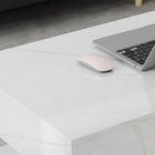 HOMCOM - Table basse effet marbre avec éclairage LED - blanc brillant effet marbre-Revêtement en mélamine résistant aux rayures pour un nettoyage facile