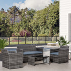 Outsunny - Ensemble de meubles de patio de 4 pièces avec coussins, gris-Structure en acier galvanisé pour une stabilité optimale, enveloppée à la main de rotin en résine PE durable pour un style élégant