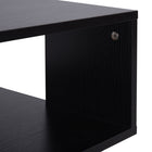 HOMCOM - Table d’appoint avec rangement - noir-Matériau : Panneau de particules 