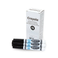 Crayola - Marqueurs lavables Broad Line − Noir − Paquet de 12-Ajoutez des couleurs vives et vibrantes à vos dessins, projets scolaires et autres projets créatifs