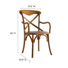 Modway - Gear Fauteuil à manger Ensemble de 4 - Noyer-Siège en rotin naturel