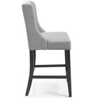 Modway - Baronet Tissu rembourré Tabouret de comptoir - Gris clair - Ensemble de 2-Soutien de ressort sinueux