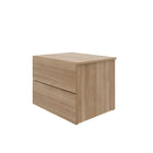 Nexera - Table de nuit à 2 tiroirs James, Chêne Brun-Fini laminé chêne brun naturel