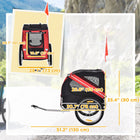 Aosom - Remorque de vélo pour chien pour voyage avec 3 entrées, grandes roues, rouge noir-Entrée à l'avant, sur le dessus et à l'arrière pour un accès facile 
