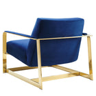 Modway - Seg Performance Velvet Chaise d’accent - Marine d’or-Capsules de pied non marquées
