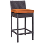 Modway - Lift Terrasse extérieure Tabouret de bar - Espresso Orange - Ensemble de 2-Cadre en aluminium revêtu de poudre
