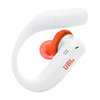 JBL - Endurance Peak 4 Écouteurs de sport sans fil avec réduction de bruit - Blanc / Orange-Jusqu’à 48 heures d’autonomie au total, plus la recharge rapide