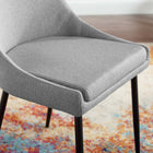 Modway - Viscount Tissu rembourré Chaises de salle à manger Ensemble de 2 - Noir Gris clair-Rembourrage en mousse dense