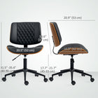 HOMCOM - Chaise de bureau pivotante à 360-degrés avec roulettes et sans accoudoirs - noir-Pivotement à 360 degrés et roues en PU glissant en douceur sur tous types de sols