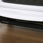 HOMCOM - Foyer électrique 750/1500 W, blanc-Matériau : cadre principal en ABS, verre trempé, dessus en ABS, porte en ABS, pieds en ABS  