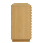 Modway - Render 4 portes Cannelé Meuble de télévision pour meuble de buffet - Chêne-Base du socle