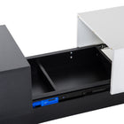 HOMCOM - Table basse rectangulaire moderne avec coffre de rangement dissimulé et plateau coulissant - noir et blanc-Poids net : 60,7 lb