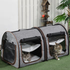 PawHut - 39 po Transport pour Animal de Compagnie Voyage - Gris-Deux fenêtres en maille permettant la circulation de l'air
