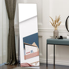 HOMCOM - Miroir pleine longueur sur pied ou mural - 19,7 po l x 63,6 po H - noir-Miroir encadré en alliage d’aluminium, difficile à fissurer 