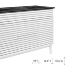Modway - Render 48" Meuble de salle de bain à double lavabo - Blanc Noir-Pieds en bois effilés