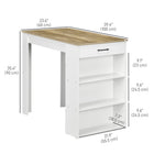 HOMCOM - Table de bar avec rangement - effet bois gris-Le design moderne s’intègre parfaitement à tous les décors 