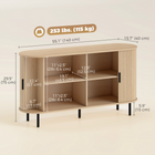 HOMCOM - Buffet mi-siècle cannelé 55 po avec portes coulissantes tambour - bois naturel-La finition en grain de bois naturel chaud s’harmonise parfaitement avec différents styles de décoration