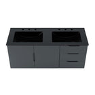 Modway - Vitality Double évier 48" Vanette de salle de bain - Gris Noir-Portes à fermeture douce