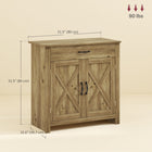 HOMCOM - Buffet de style ferme 31,5 po L avec rangement - bois naturel-MDF et panneaux de particules de qualité 