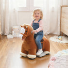 Qaba - Ride-On toy, cheval électrique à batterie 6v - marron-Fonctionnement simple avec une pédale et une vitesse sûre de 1,55 mi/h (2,5 km/h) pour un meilleur contrôle 