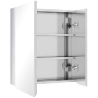 Kleankin - Armoire de salle de bain à miroir avec porte battante murale - argenté-Utilisez-le comme armoire de toilette, de beauté ou à médicaments dans votre salle de bain 
