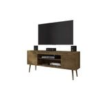 Manhattan Comfort - Meuble TV Bradley 62,99 po style Mid-Century Modern - Brun Rustique-Meuble TV autoportant de style milieu du siècle moderne pour salon et chambre