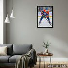 Leon Draisaitl 20x29 sur toile Oilers Action-V - Toile encadree - 22" x 31"-Prêt à accrocher - livré entièrement assemblé