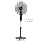 HOMCOM - Ventilateur sur pied 54 po H avec télécommande pour chambre à coucher - noir-La hauteur réglable entre 46,5 po et 54,25 po peut répondre à vos besoins spécifiques de rafraîchissement 