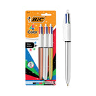 BIC - Stylos à bille à 4-Color Shine - rétractables - 1.0 mm - Paquet de 3-Un paquet de 3 stylos-billes rétractables BIC 4 couleurs Shine