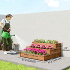 Outsunny jardinière surélevée à 3 niveaux 49 po x 49 po x 22 po pour jardin-Conception en escalier permettant aux plantes de profiter pleinement du soleil  
