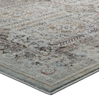 Modway - Enye Treillis floral vintage vieilli Tapis de 5 pi l x 8 pi L - Brun et bleu argenté-Haute densité / Tissé à la machine